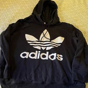 Adidas Black and White Logo Hoodie